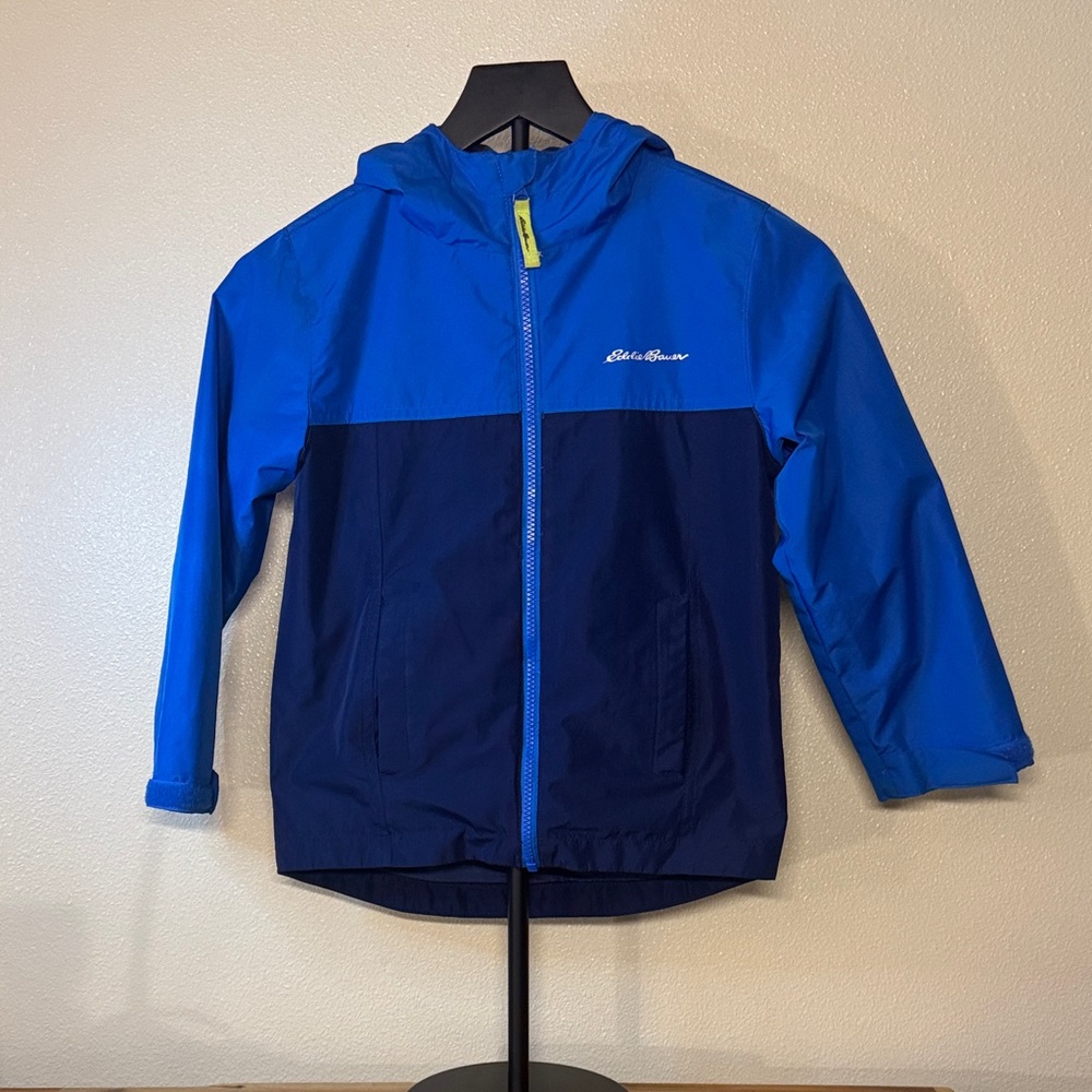 Eddie Bauer Kids Two‑Tone Blue Raincoat | Waterproof Jacket